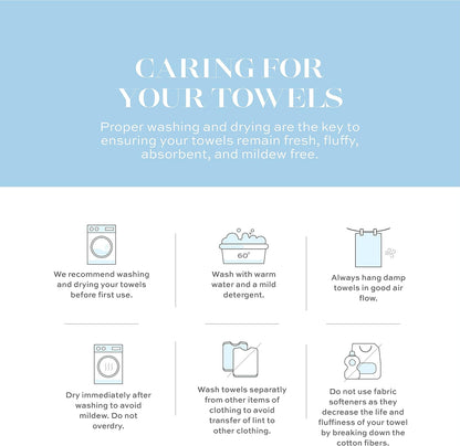 Luxury White Hand Towels - 100% Turkish Cotton, 16x30, 6 Pack
