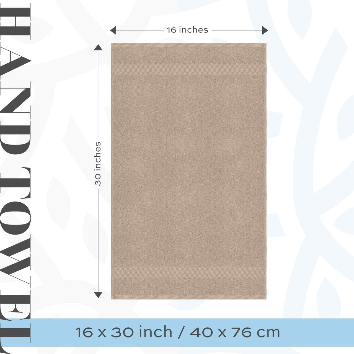Luxury White Hand Towels - 100% Turkish Cotton, 16x30, 6 Pack