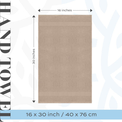 Luxury White Hand Towels - 100% Turkish Cotton, 16x30, 6 Pack