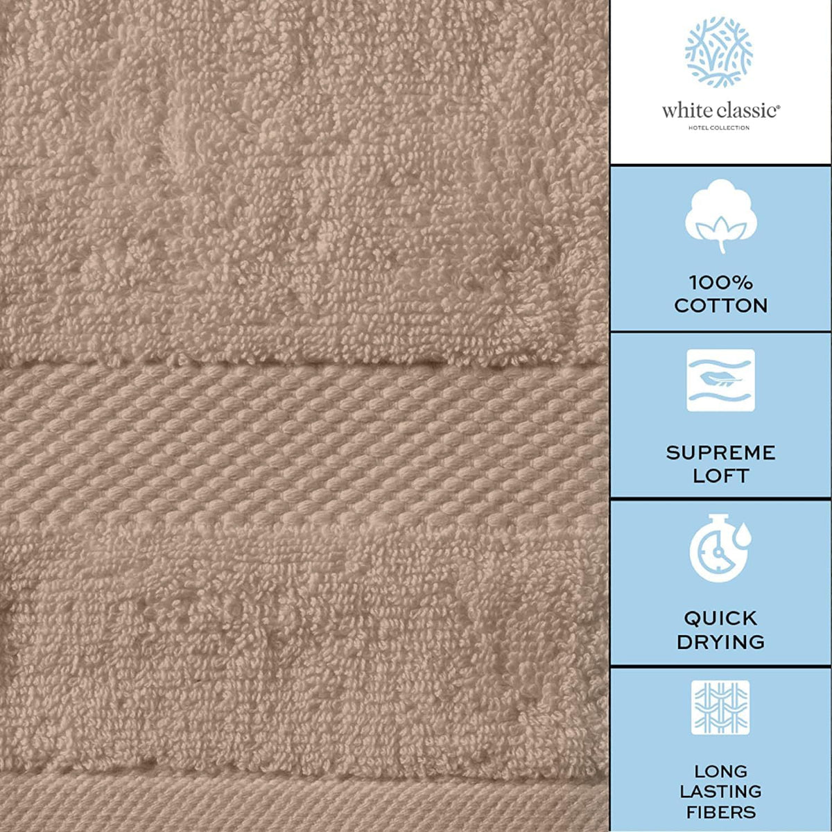 Luxury White Hand Towels - 100% Turkish Cotton, 16x30, 6 Pack