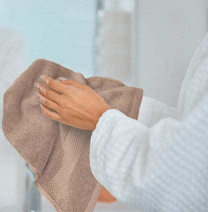 Luxury White Hand Towels - 100% Turkish Cotton, 16x30, 6 Pack