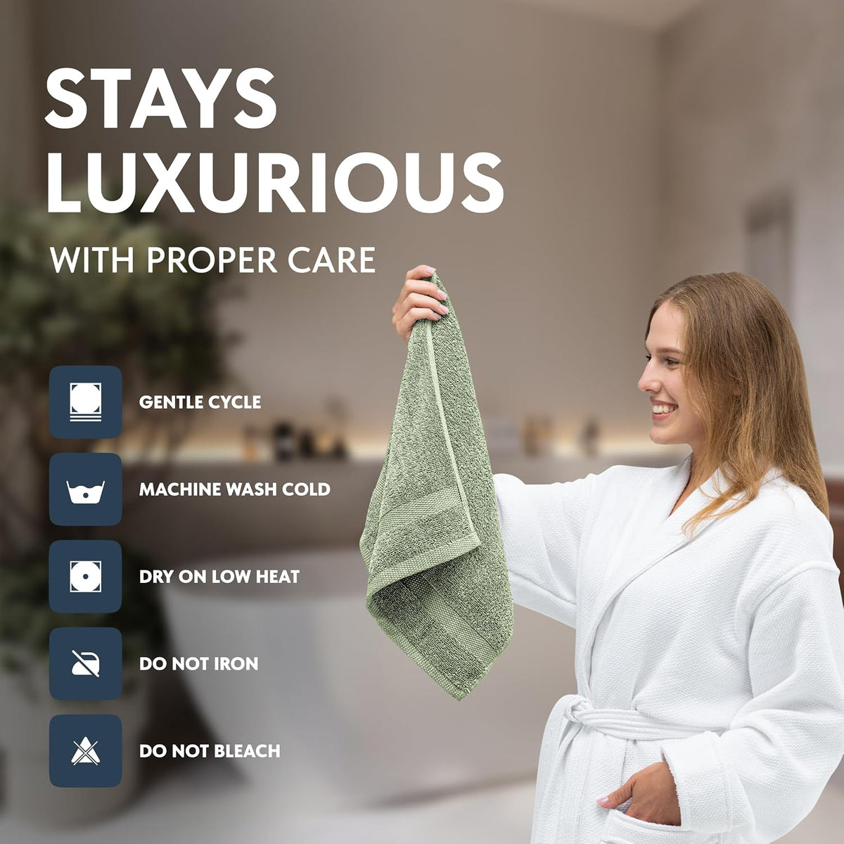 Luxury White Hand Towels - 100% Turkish Cotton, 16x30, 6 Pack