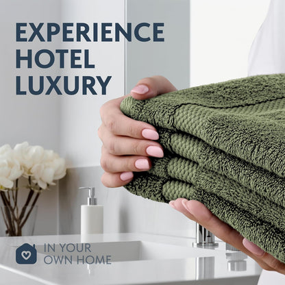 Luxury White Hand Towels - 100% Turkish Cotton, 16x30, 6 Pack