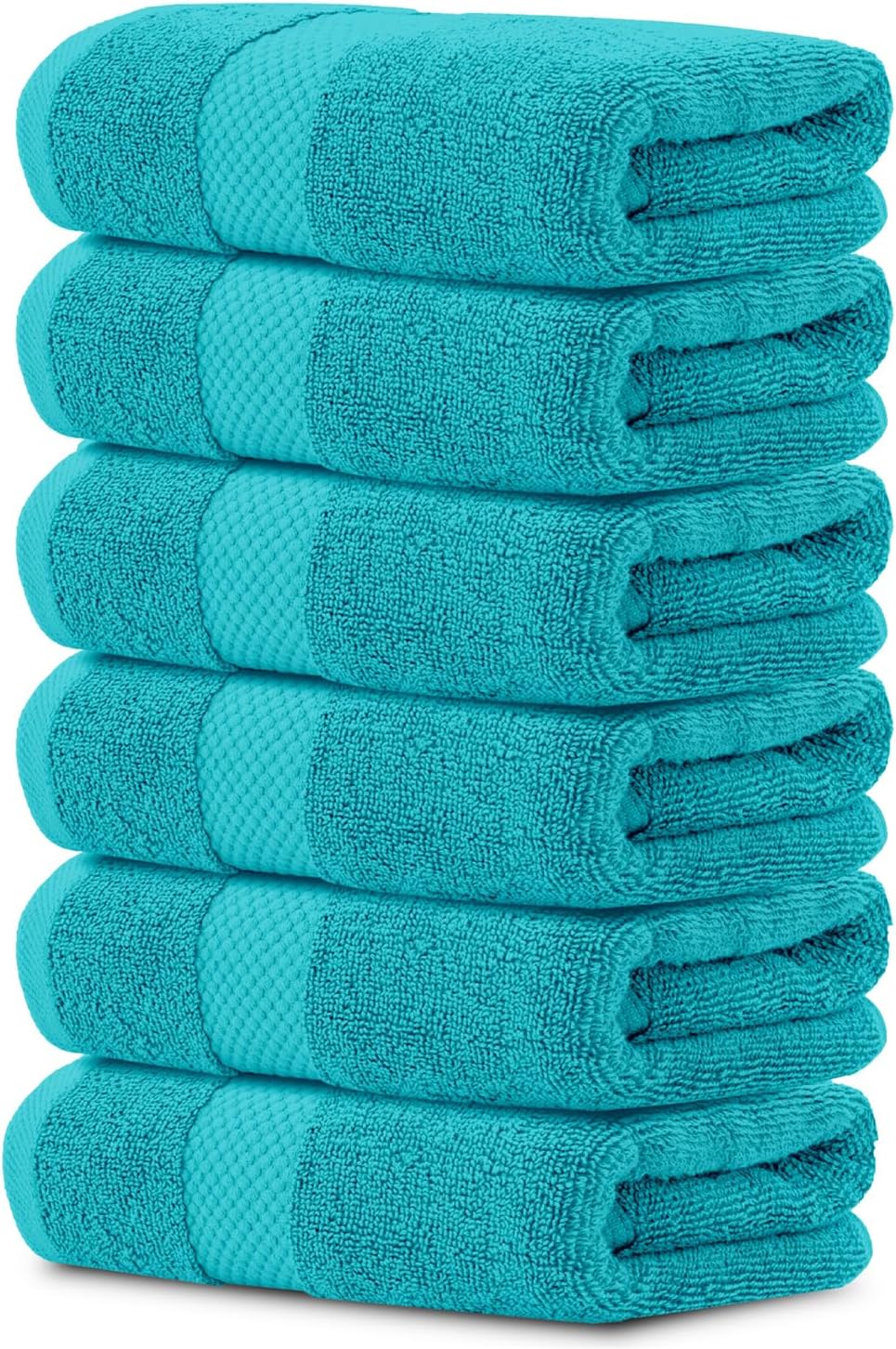 Luxury White Hand Towels - 100% Turkish Cotton, 16x30, 6 Pack
