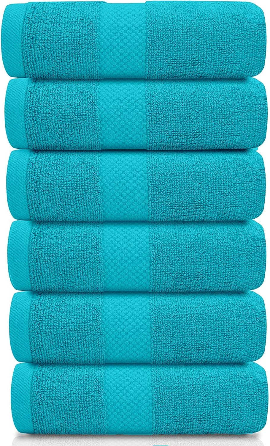 Luxury White Hand Towels - 100% Turkish Cotton, 16x30, 6 Pack