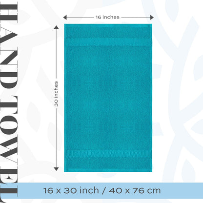 Luxury White Hand Towels - 100% Turkish Cotton, 16x30, 6 Pack
