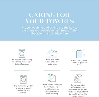 Luxury White Hand Towels - 100% Turkish Cotton, 16x30, 6 Pack