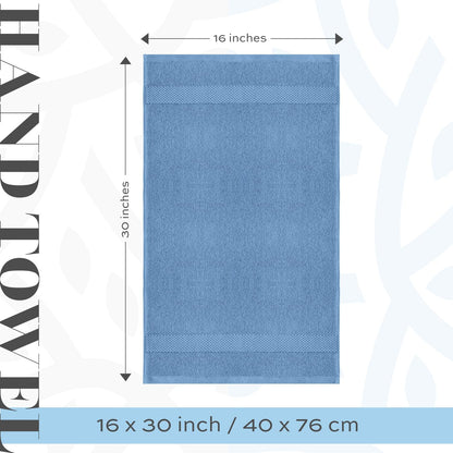 Luxury White Hand Towels - 100% Turkish Cotton, 16x30, 6 Pack