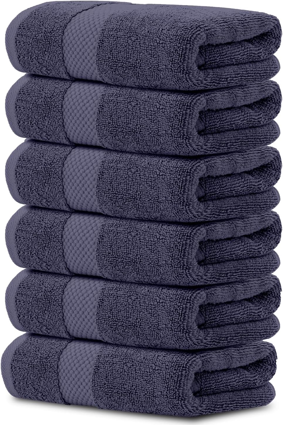 Luxury White Hand Towels - 100% Turkish Cotton, 16x30, 6 Pack