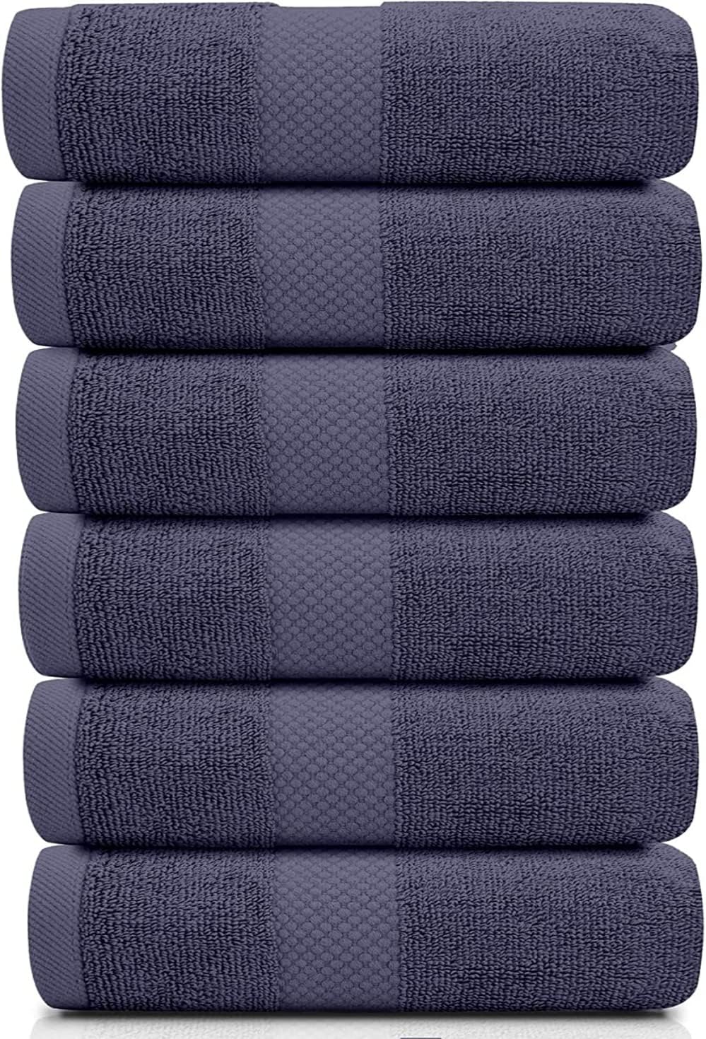 Luxury White Hand Towels - 100% Turkish Cotton, 16x30, 6 Pack
