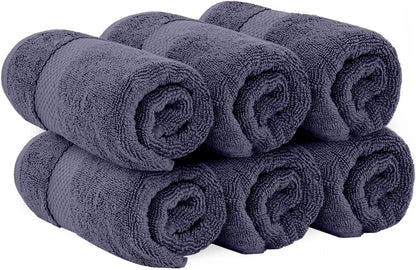 Luxury White Hand Towels - 100% Turkish Cotton, 16x30, 6 Pack