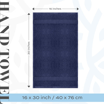 Luxury White Hand Towels - 100% Turkish Cotton, 16x30, 6 Pack