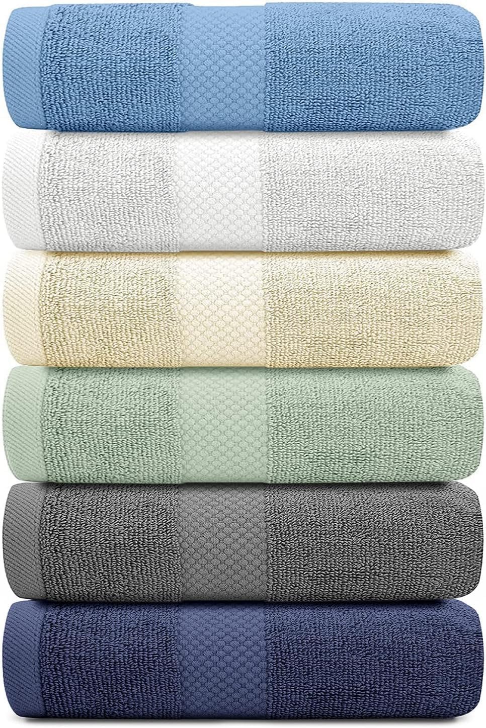 Luxury White Hand Towels - 100% Turkish Cotton, 16x30, 6 Pack