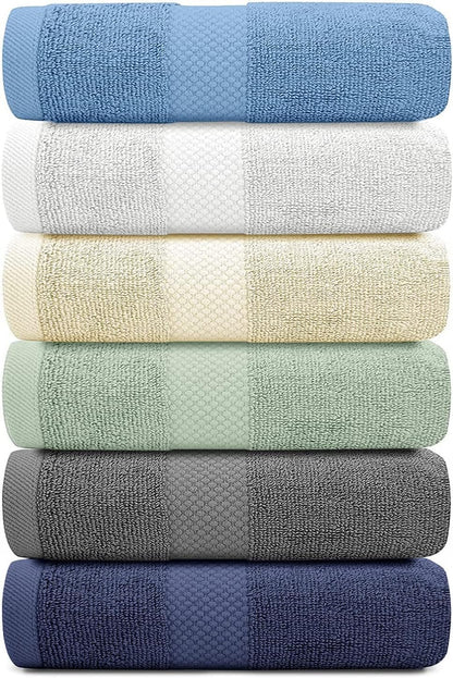 Luxury White Hand Towels - 100% Turkish Cotton, 16x30, 6 Pack
