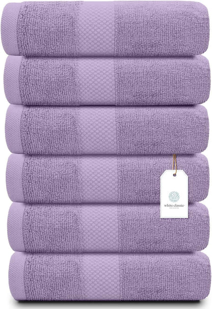 Luxury White Hand Towels - 100% Turkish Cotton, 16x30, 6 Pack