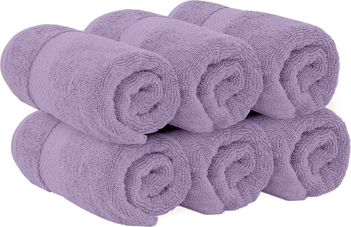 Luxury White Hand Towels - 100% Turkish Cotton, 16x30, 6 Pack