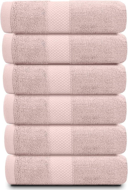 Luxury White Hand Towels - 100% Turkish Cotton, 16x30, 6 Pack