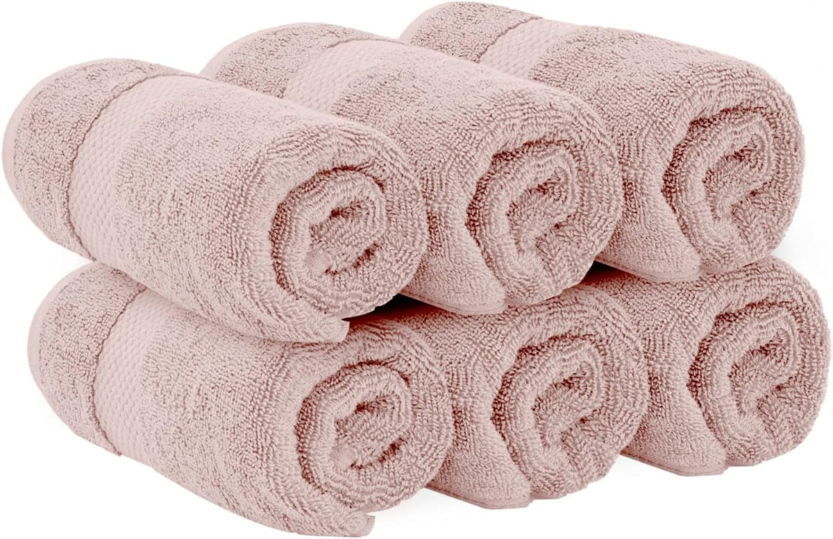 Luxury White Hand Towels - 100% Turkish Cotton, 16x30, 6 Pack