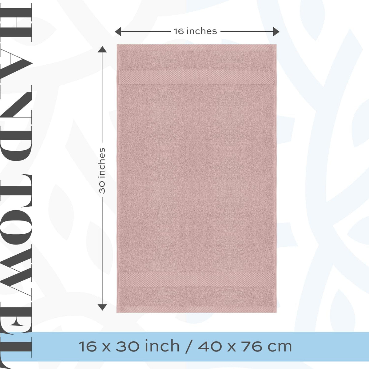Luxury White Hand Towels - 100% Turkish Cotton, 16x30, 6 Pack