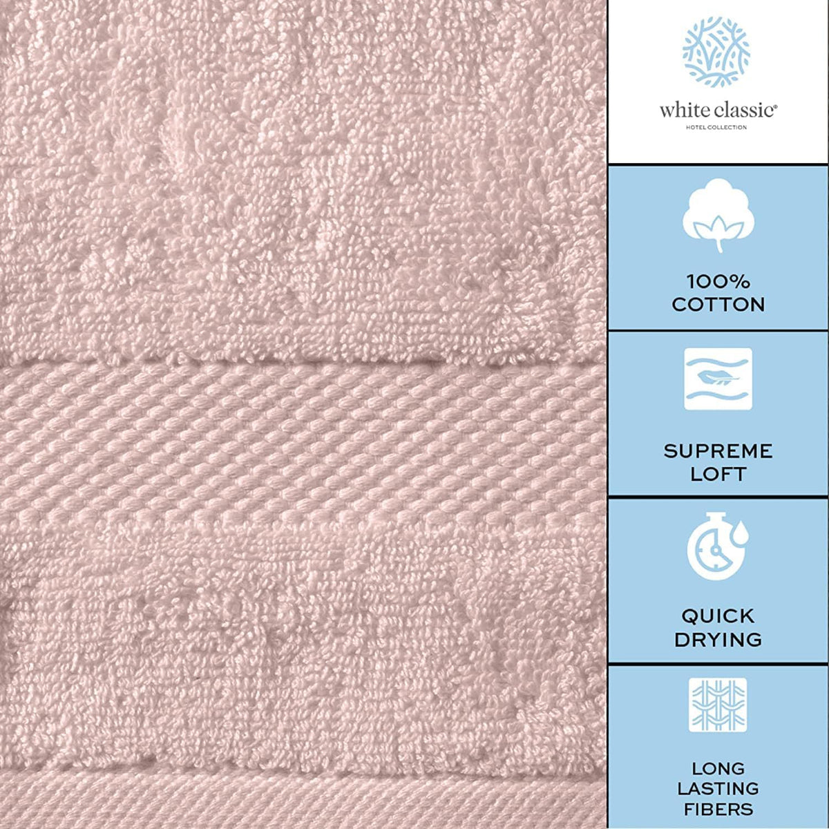 Luxury White Hand Towels - 100% Turkish Cotton, 16x30, 6 Pack