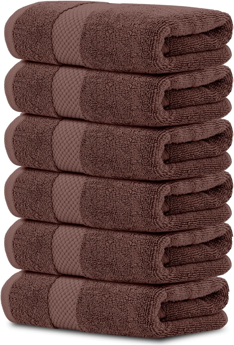 Luxury White Hand Towels - 100% Turkish Cotton, 16x30, 6 Pack