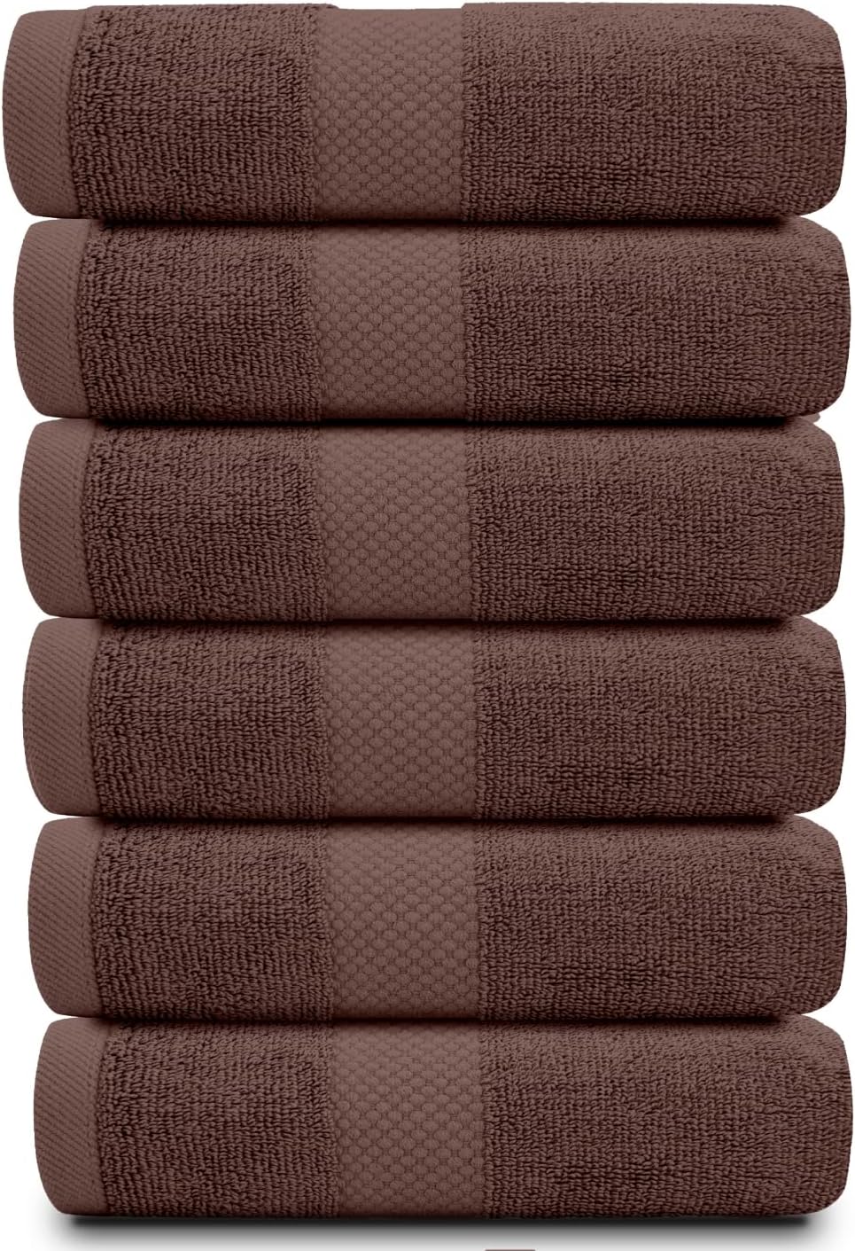 Luxury White Hand Towels - 100% Turkish Cotton, 16x30, 6 Pack