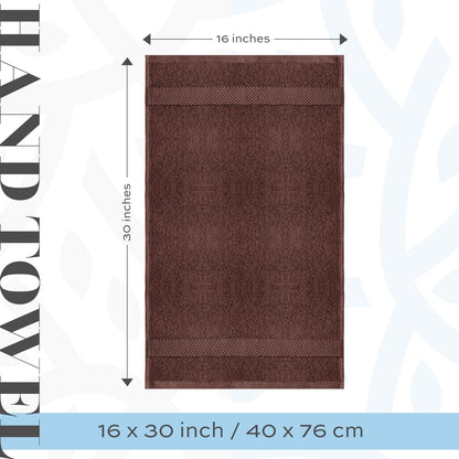 Luxury White Hand Towels - 100% Turkish Cotton, 16x30, 6 Pack