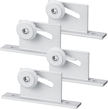 4 Pack 3/4" Glass Shower Door Roller Brackets, Flat Edge Framed