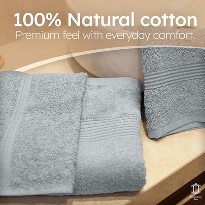 Luxe Set – Washcloths (12 x 12 in), Hand Towels (16 x 28 in) & Bath Towels (27 x 54 in) – 100% Cotton, Soft, Absorbent, Easy Care, Versatile, (Velvet Wine)