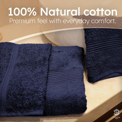 Luxe Set – Washcloths (12 x 12 in), Hand Towels (16 x 28 in) & Bath Towels (27 x 54 in) – 100% Cotton, Soft, Absorbent, Easy Care, Versatile, (Velvet Wine)