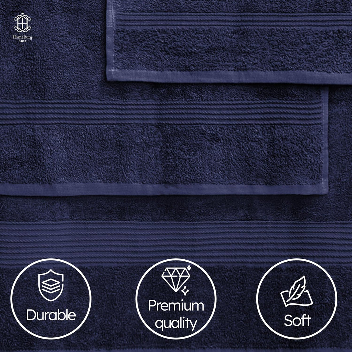 Luxe Set – Washcloths (12 x 12 in), Hand Towels (16 x 28 in) & Bath Towels (27 x 54 in) – 100% Cotton, Soft, Absorbent, Easy Care, Versatile, (Velvet Wine)