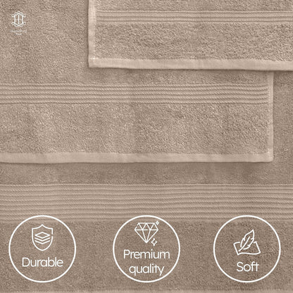 Luxe Set – Washcloths (12 x 12 in), Hand Towels (16 x 28 in) & Bath Towels (27 x 54 in) – 100% Cotton, Soft, Absorbent, Easy Care, Versatile, (Velvet Wine)