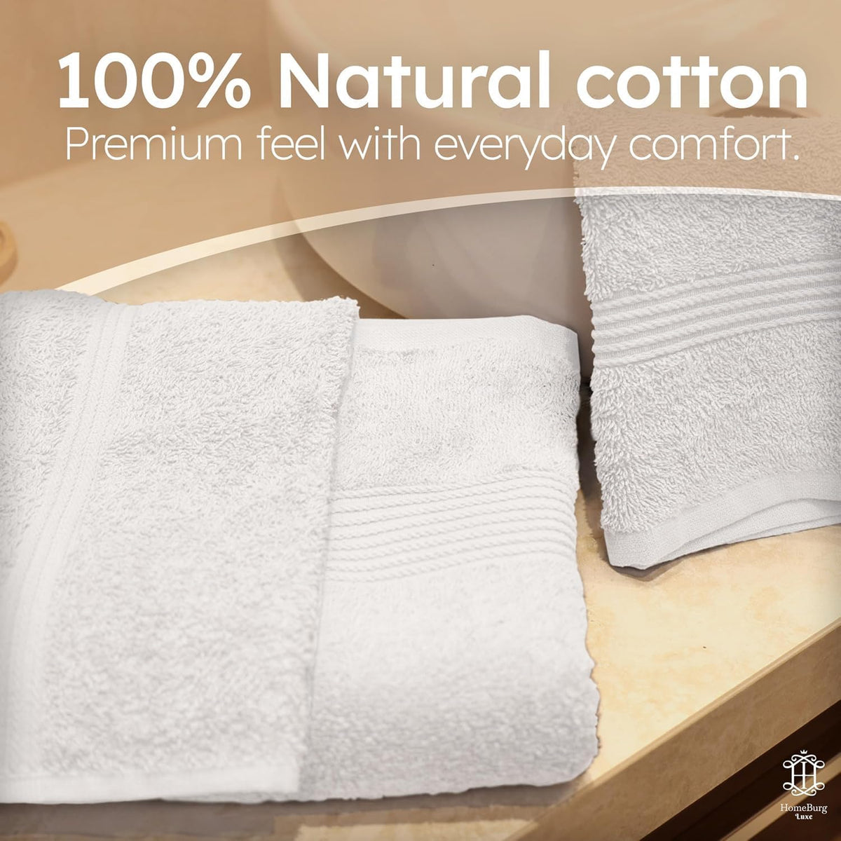 Luxe Set – Washcloths (12 x 12 in), Hand Towels (16 x 28 in) & Bath Towels (27 x 54 in) – 100% Cotton, Soft, Absorbent, Easy Care, Versatile, (Velvet Wine)