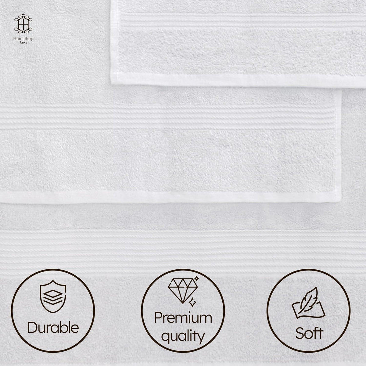 Luxe Set – Washcloths (12 x 12 in), Hand Towels (16 x 28 in) & Bath Towels (27 x 54 in) – 100% Cotton, Soft, Absorbent, Easy Care, Versatile, (Velvet Wine)