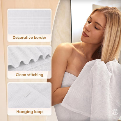Luxe Set – Washcloths (12 x 12 in), Hand Towels (16 x 28 in) & Bath Towels (27 x 54 in) – 100% Cotton, Soft, Absorbent, Easy Care, Versatile, (Velvet Wine)