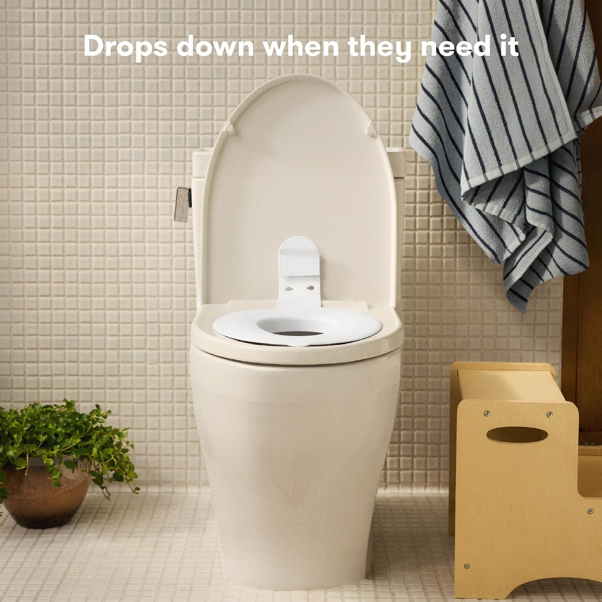 Baby Drop Down Potty Training Seat for Toddlers & Kids, Easy to Clean