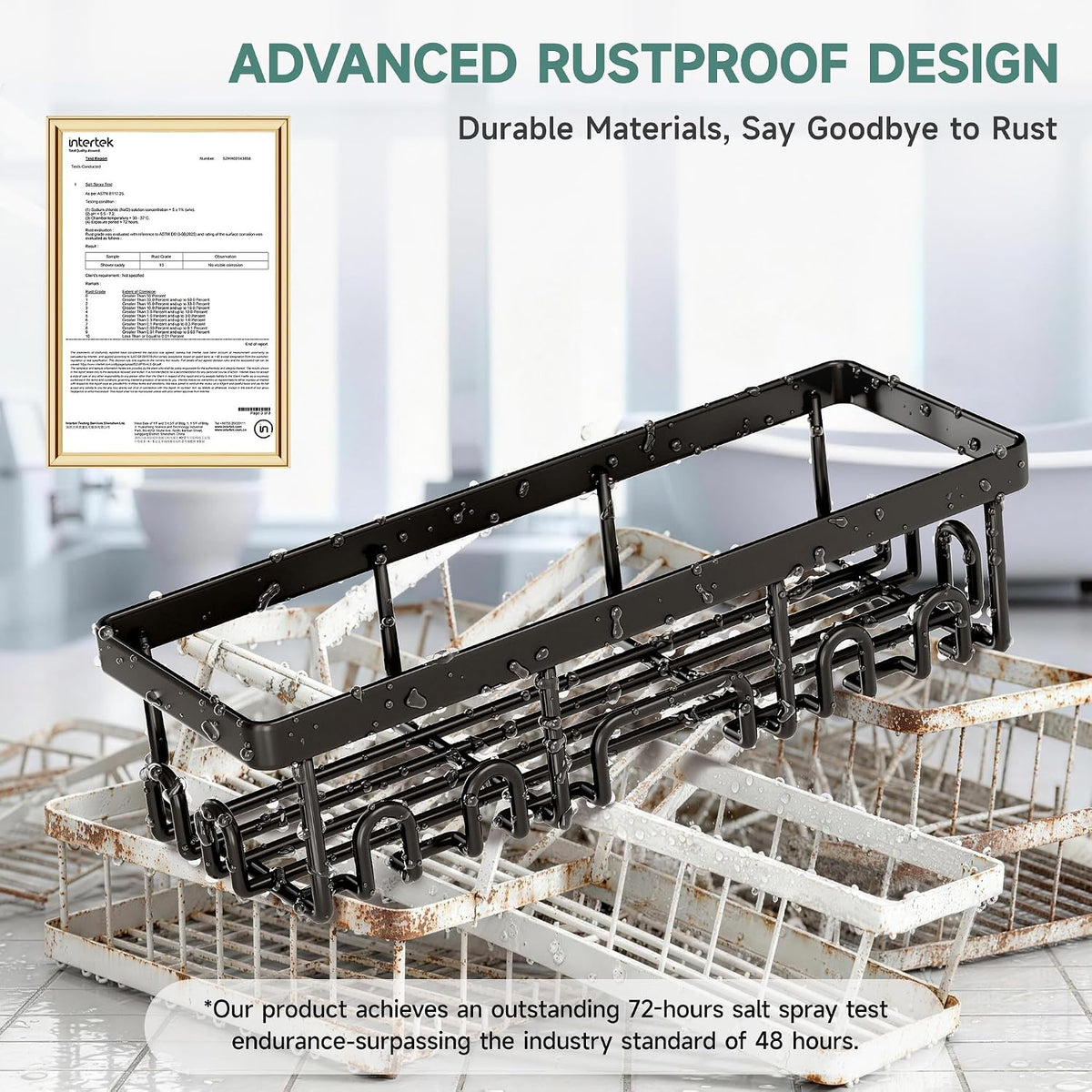 Shower Caddy 6-Pack, Bathroom Organizers and Storage Shelves, Black