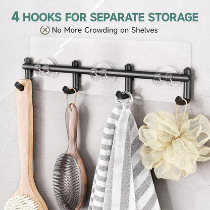 Shower Caddy 6-Pack, Bathroom Organizers and Storage Shelves, Black