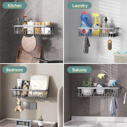 Shower Caddy 6-Pack, Bathroom Organizers and Storage Shelves, Black