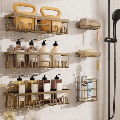 Shower Caddy 6-Pack, Bathroom Organizers and Storage Shelves, Black