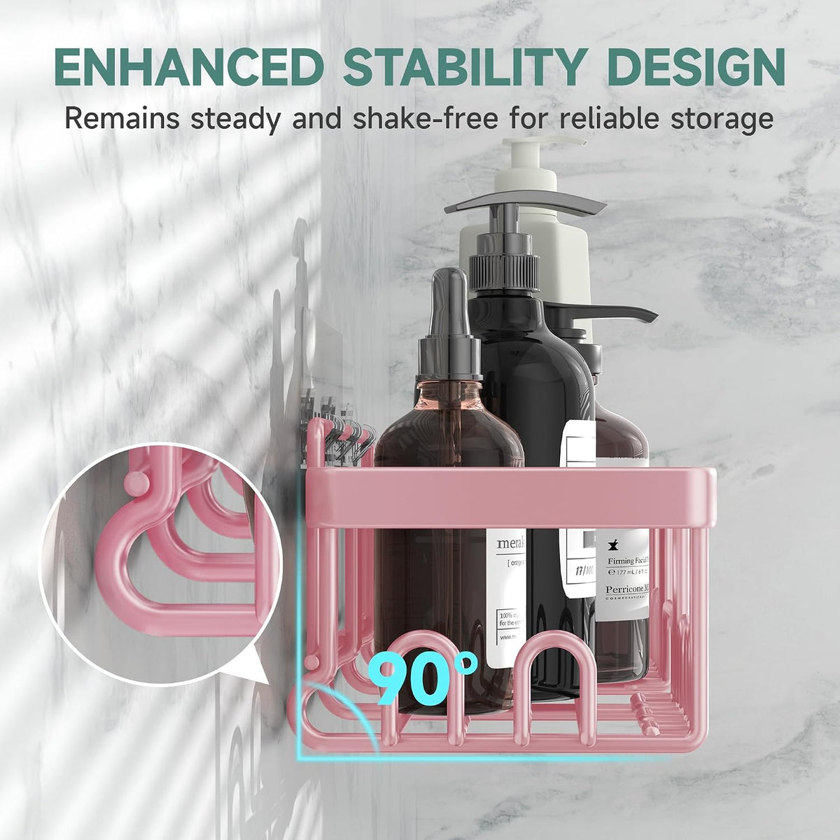 Shower Caddy 6-Pack, Bathroom Organizers and Storage Shelves, Black