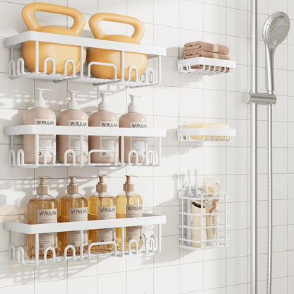 Shower Caddy 6-Pack, Bathroom Organizers and Storage Shelves, Black