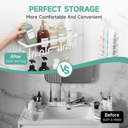 Shower Caddy 6-Pack, Bathroom Organizers and Storage Shelves, Black