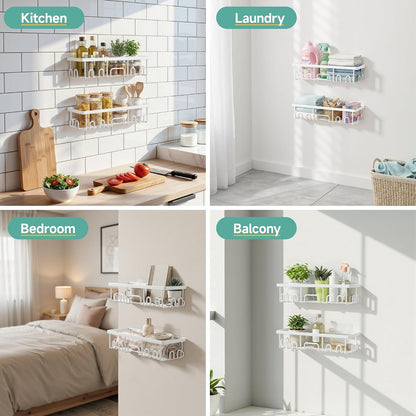 Shower Caddy 6-Pack, Bathroom Organizers and Storage Shelves, Black
