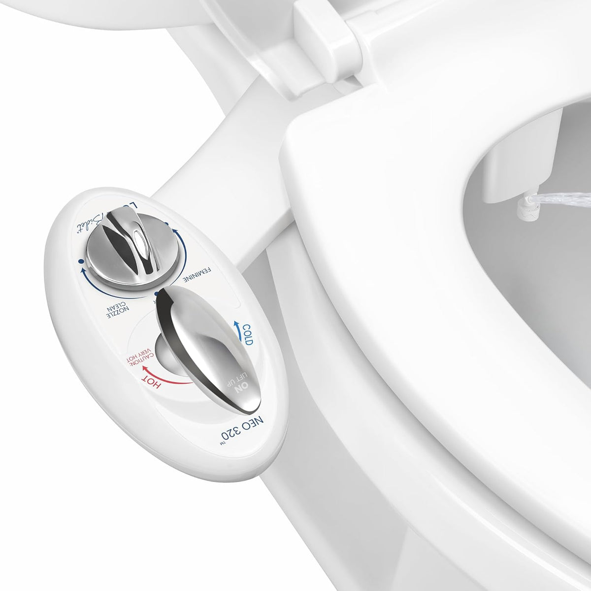 NEO 320 - Warm Water Bidet Attachment for Toilet Seat, White