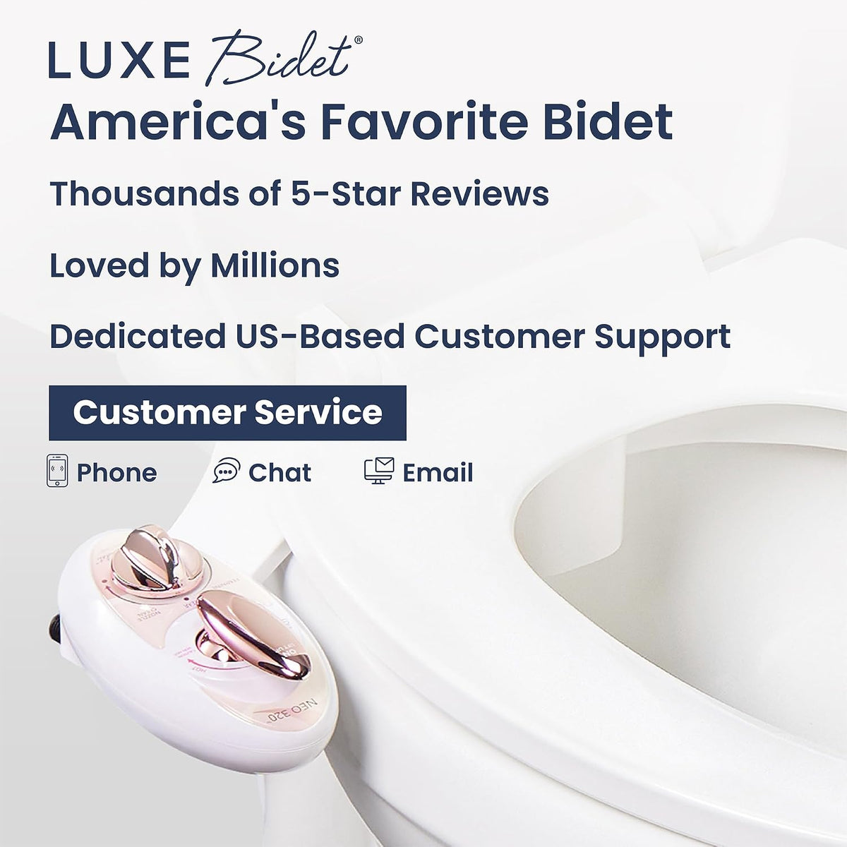 NEO 320 - Warm Water Bidet Attachment for Toilet Seat, White