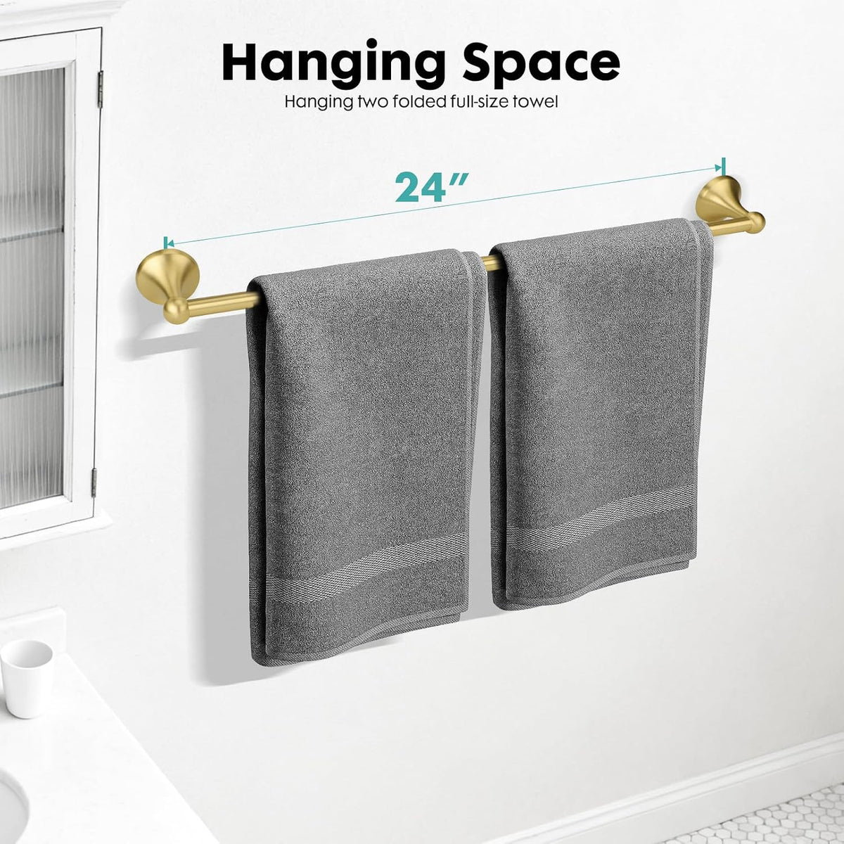 Antique Bathroom Towel Bar Oil Rubbed Bronze, 24 Inch Towel Racks for Bathroom Wall Mounted,Bathroom Towel Holder Bronze,Home Decor Towel Rod