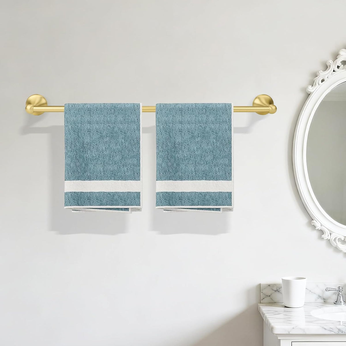 Antique Bathroom Towel Bar Oil Rubbed Bronze, 24 Inch Towel Racks for Bathroom Wall Mounted,Bathroom Towel Holder Bronze,Home Decor Towel Rod