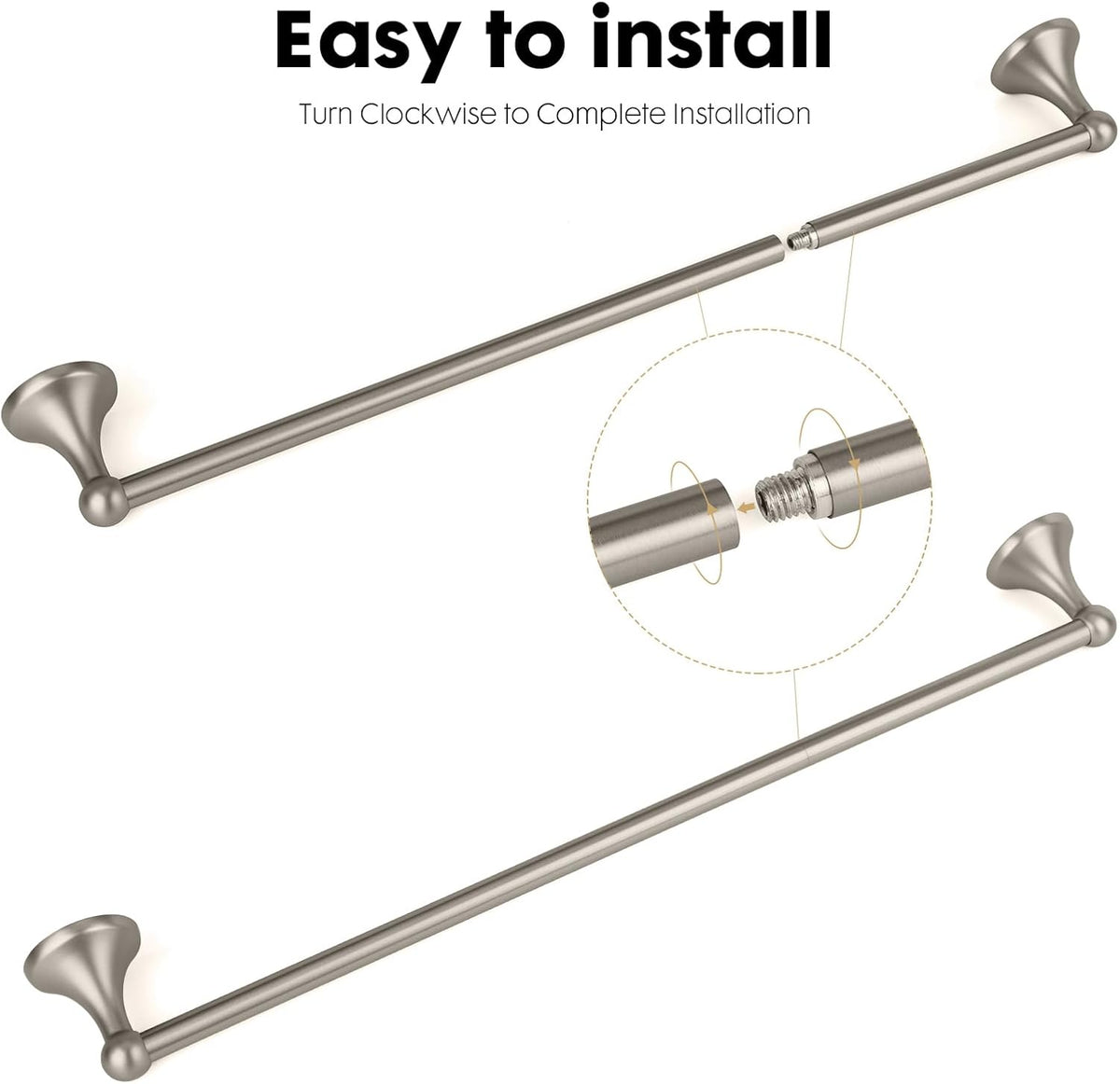 Antique Bathroom Towel Bar Oil Rubbed Bronze, 24 Inch Towel Racks for Bathroom Wall Mounted,Bathroom Towel Holder Bronze,Home Decor Towel Rod