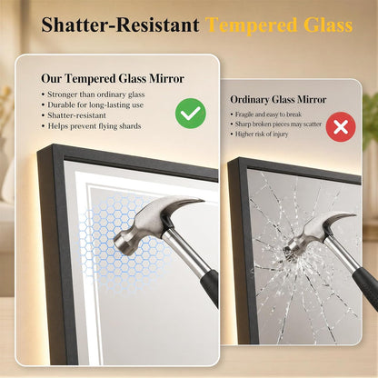 30"x48" LED Bathroom Mirror with Lights, Backlit + Front Lit, Anti-Fog